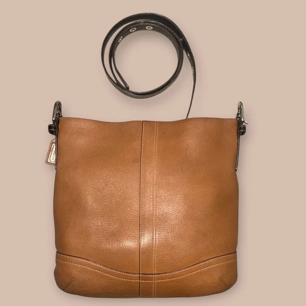 Coach Legacy Convertible Purse F10940 Camel Pebbled Leather Nickel Shoulder Bag - Picture 4 of 9